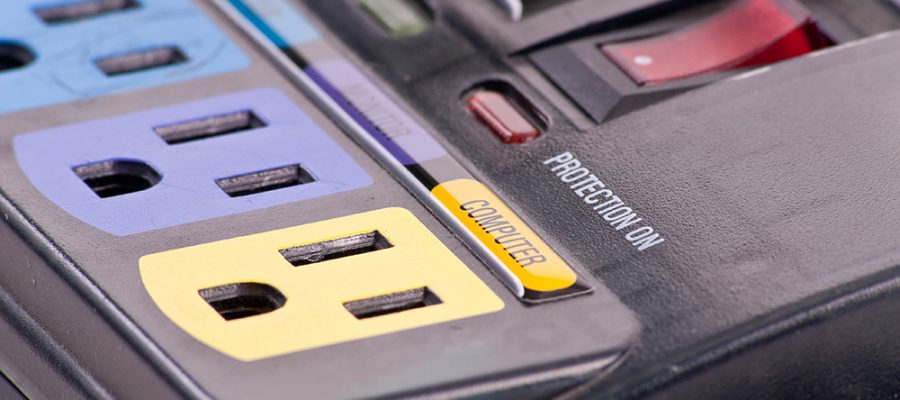 up close visual of a surge protector