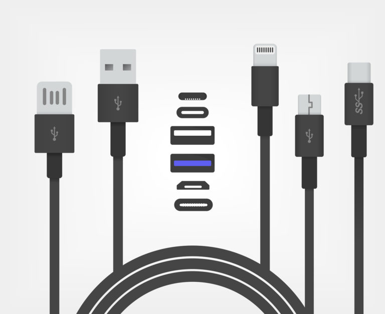 different charging cables