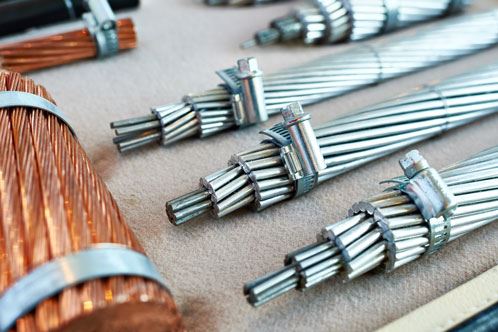 up close visual of aluminum & copper conductors
