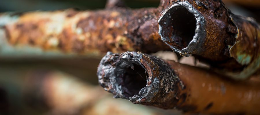 up close visual of rusty pipes